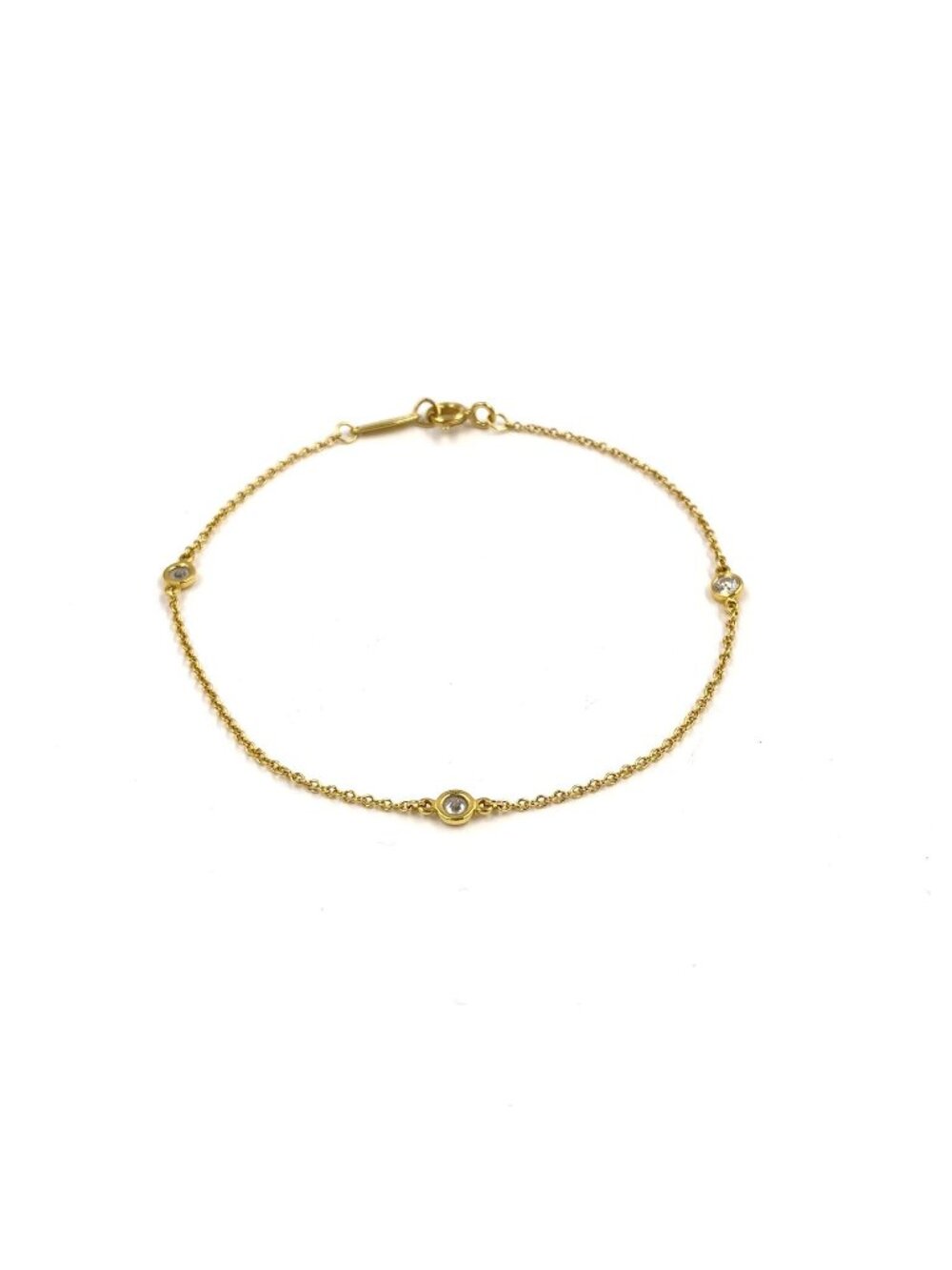 Tiffany & Co Diamond by the Yard 18K Gold Yellow Clear Bracelet